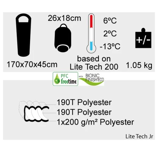 LITE TECH JUNIOR 6/2 PFC - ZIP DROIT â Image 3